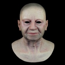 (SF-N6) Crossdress cosplay realistic human face silicone male old man full head mask fetish wear
